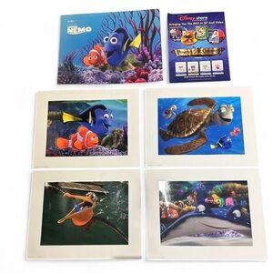 2003 Disney Store Exclusive Finding Nemo Lithographs w/Portfolio Set of 4 Prints